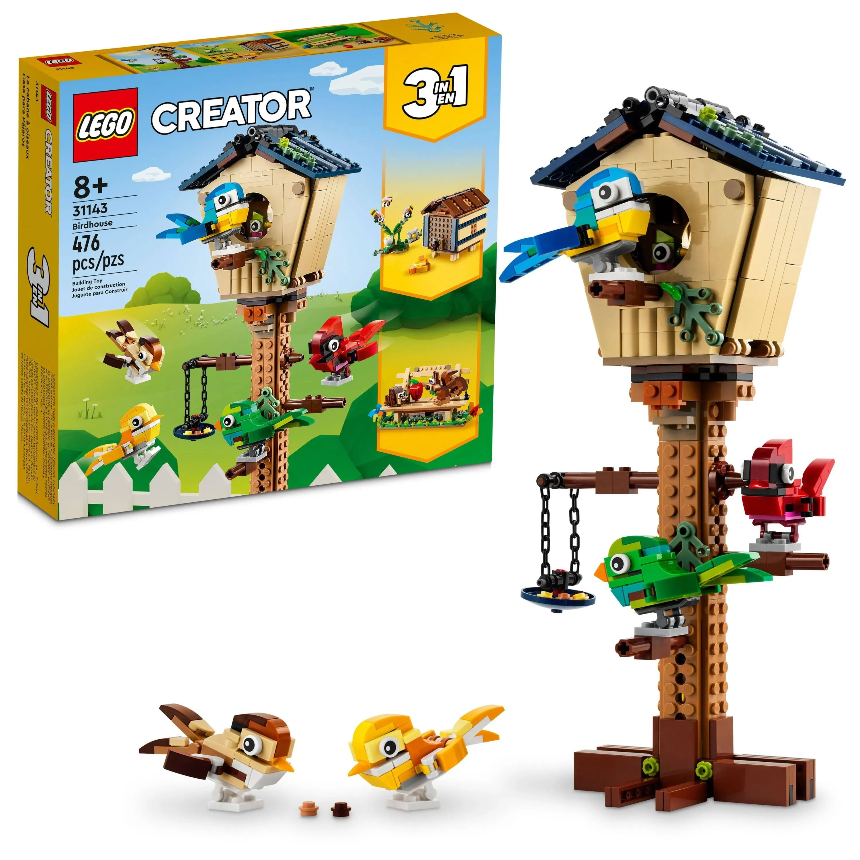 Lego Creator Set 31143 3 In 1 Birdhouse 476 pcs