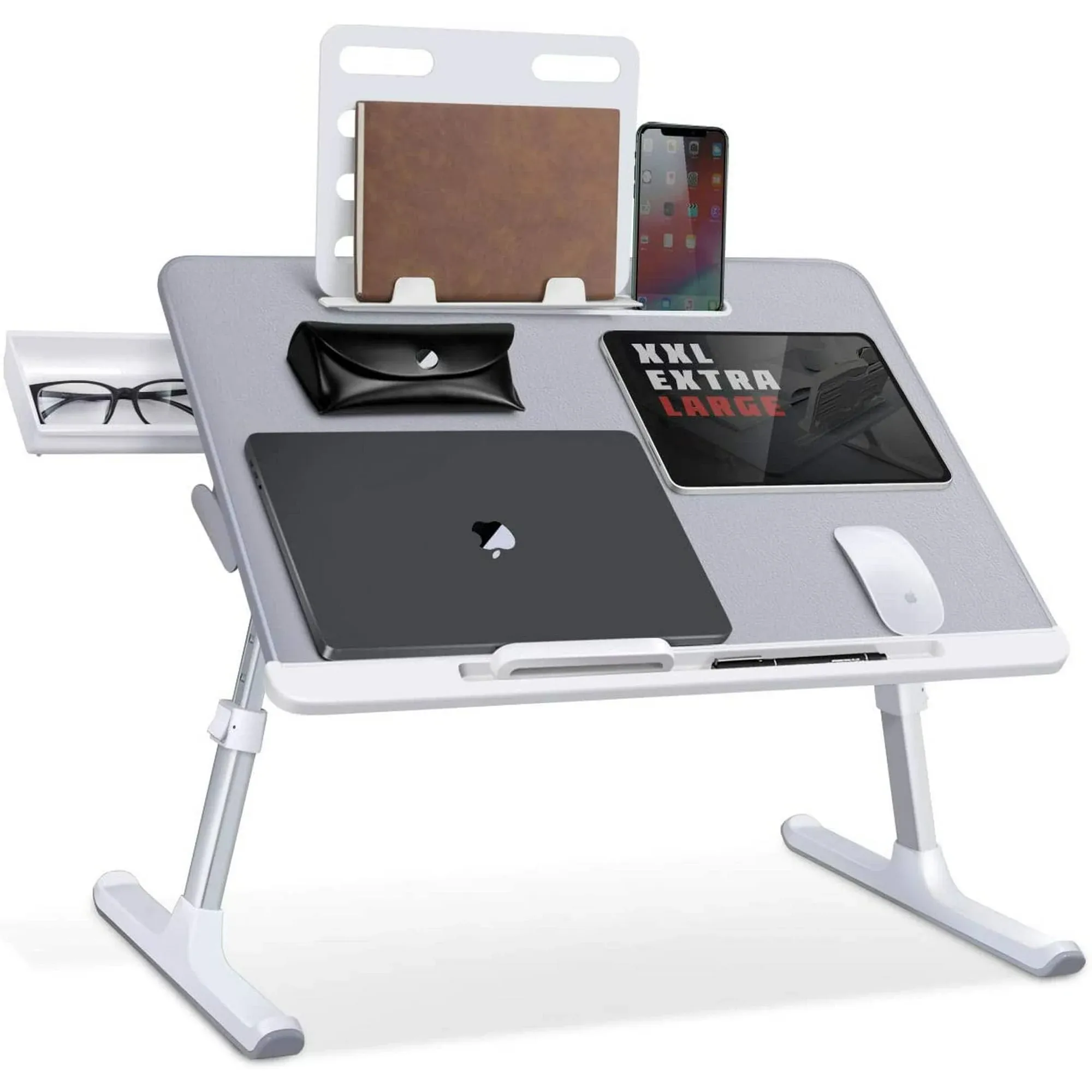 SAIJI Laptop Bed Tray Desk, Adjustable Laptop Stand for Bed, Foldable Laptop Tab