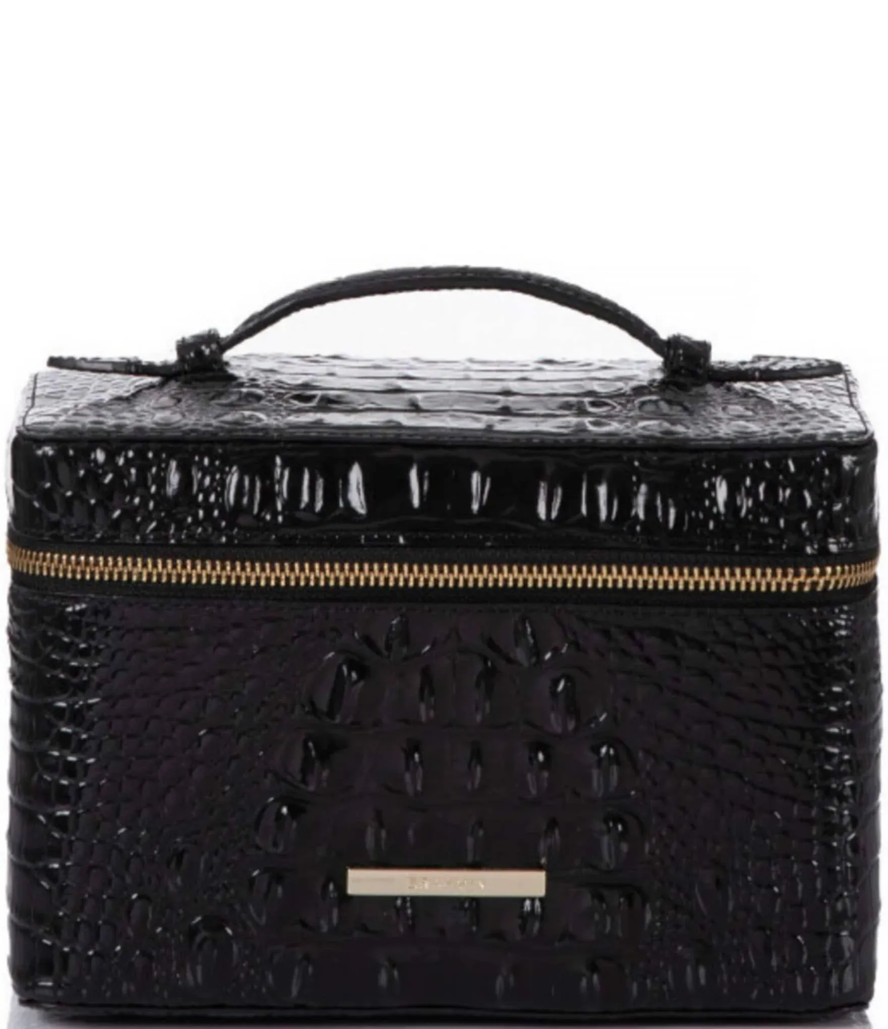 Charmaine Croc Embossed Leather Train Case