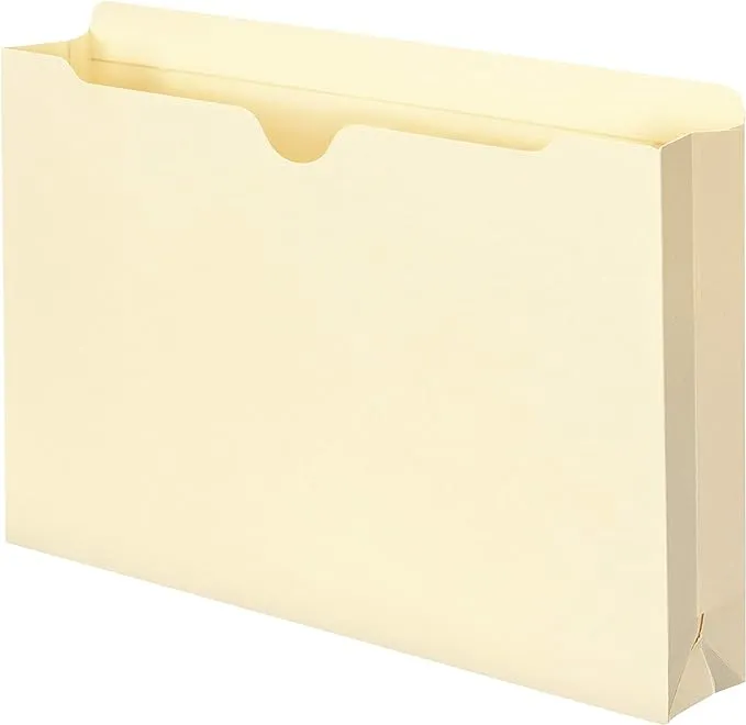 Smead File Jacket, Reinforced Straight-Cut Tab, 2" Expansion, Legal Size, Manila, 50 per Box (76560)