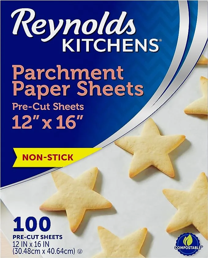 Reynolds Kitchens Parchment Paper Flat Sheets, 12x16 Inches, 100 Count