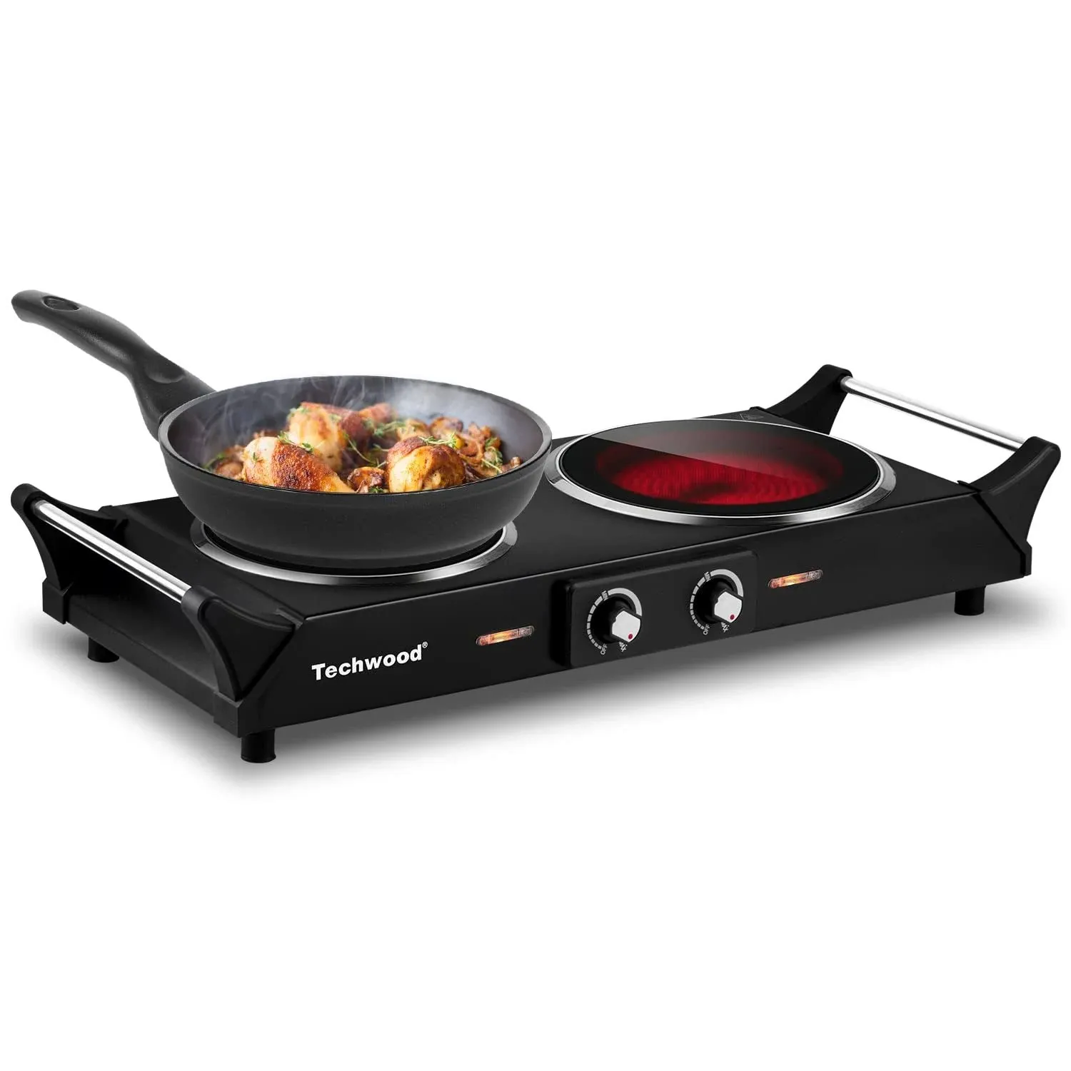 Hot Plate, Techwood Electric Stove Countertop Double Burner for Cooking Infrared ...