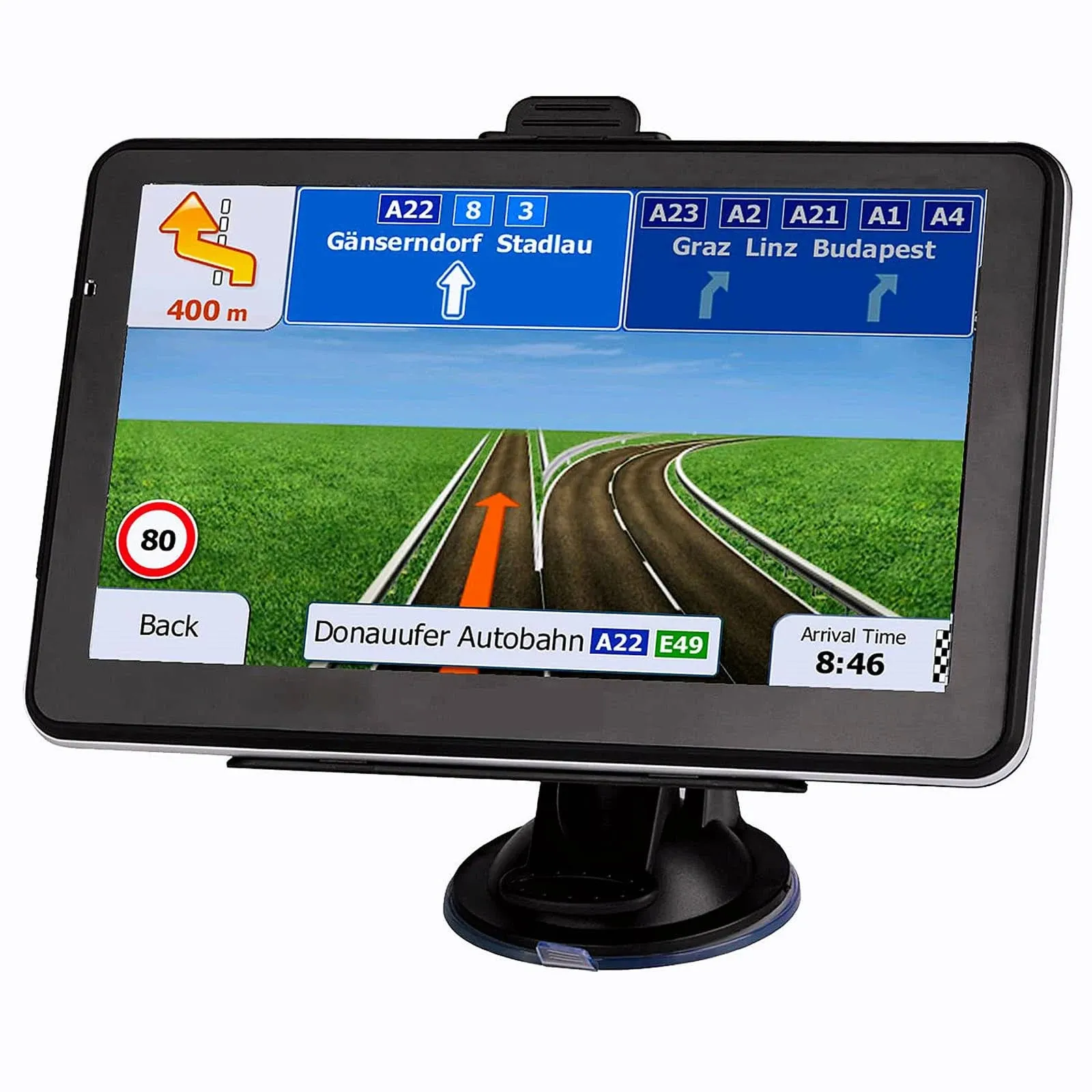 GPS Navigation for Car, Latest 2024 Map 7 inch Touch Screen Car GPS 256-16GB, Voice Turn Direction Guidance, Support Speed and Red Light Warning, Pre-Installed North America Lifetime map Free Update