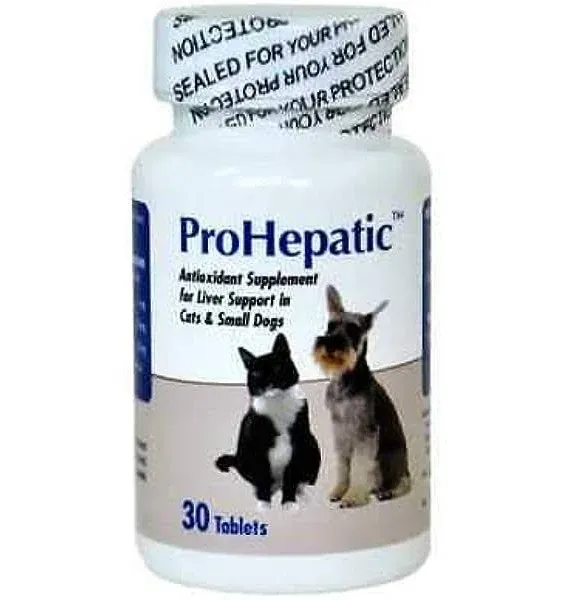 ProHepatic Antioxidant Supplement for Liver Support Cats Small Dogs 30 Tablets