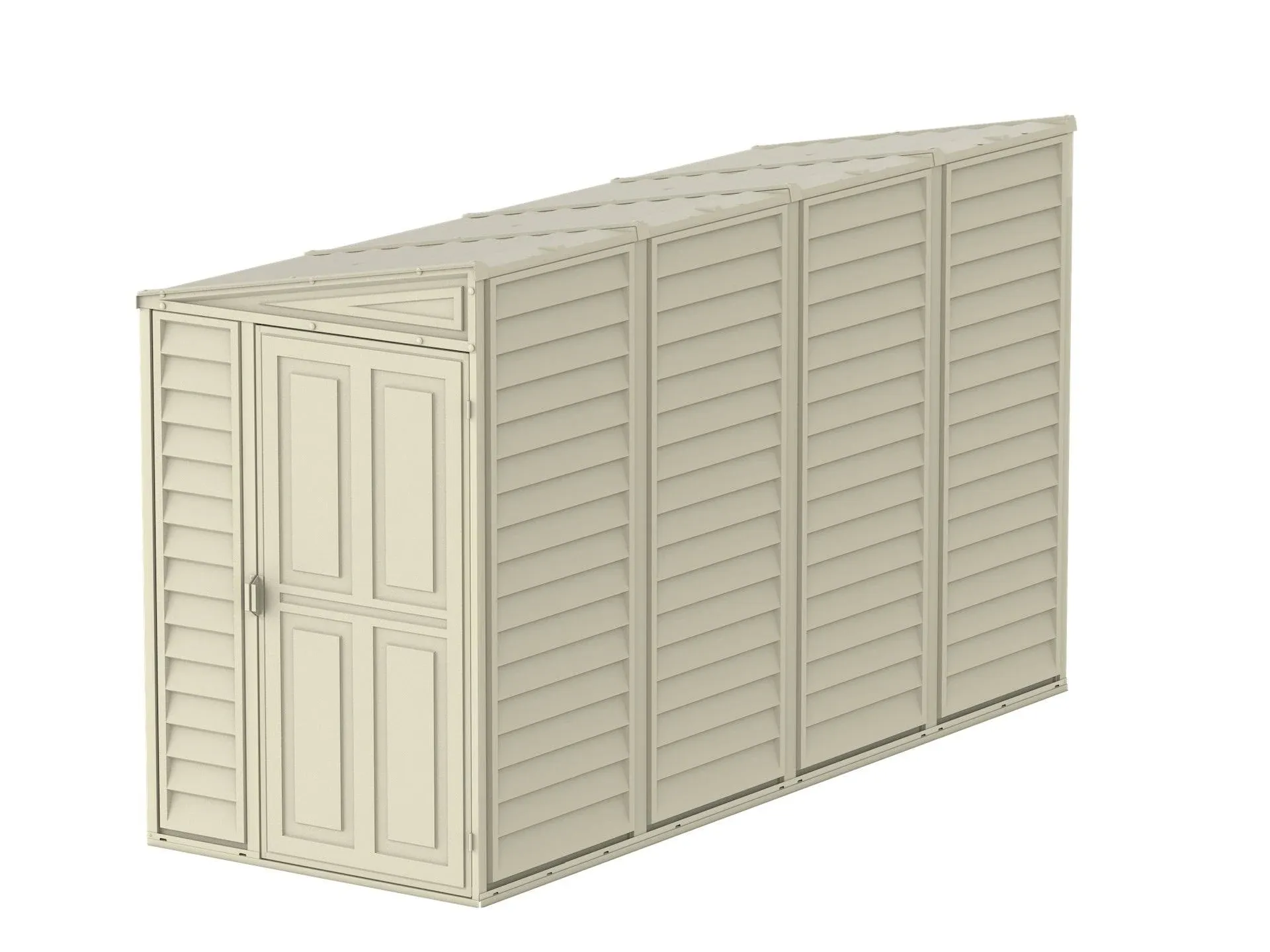 Sidemate 4 ft. x 10 ft. Plastic Vinyl Lean To Shed with Foundation 197 sq. ft.