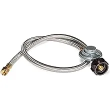 Blackstone 5154 Propane Stainless Steel Braided Hose & Regulator for 22lb Tank, Gas Grill & Griddle Animal, Weather Corrosion Resistant – Extends Up to 3 Feet