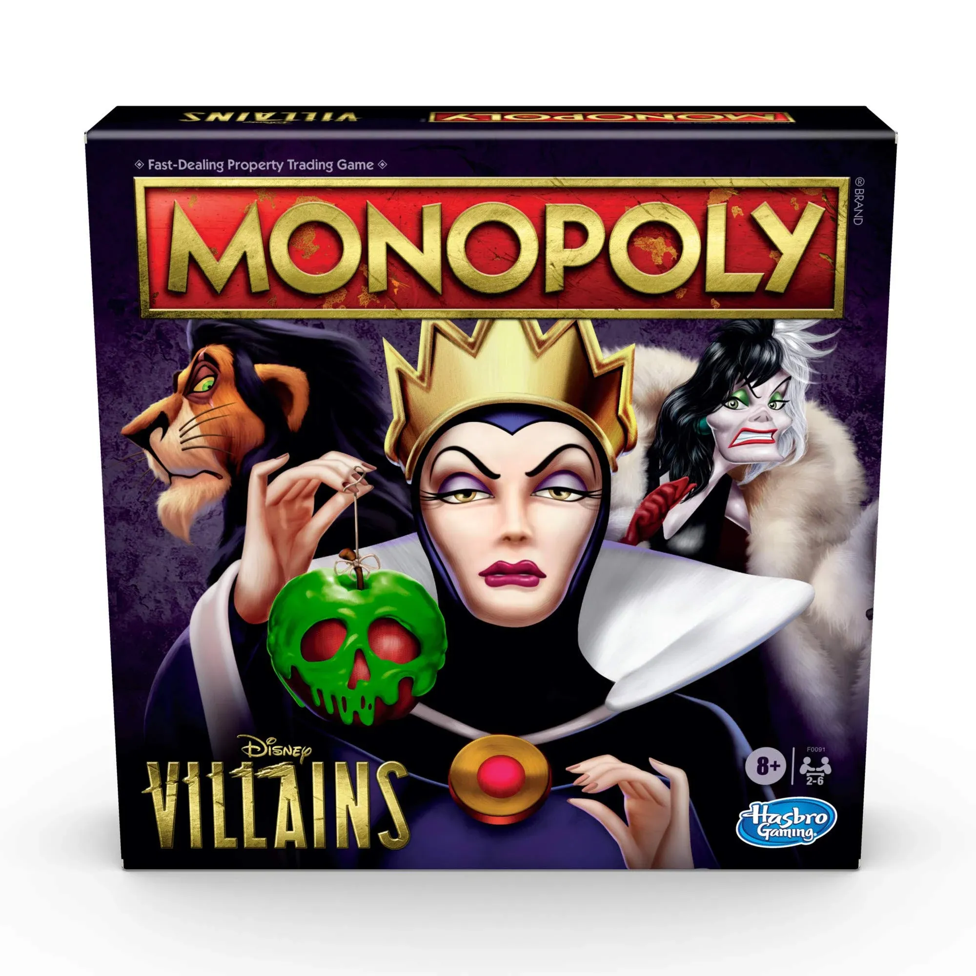 Monopoly Disney Villains Edition Board Game for Ages 8 and Up OPEN BOX F4