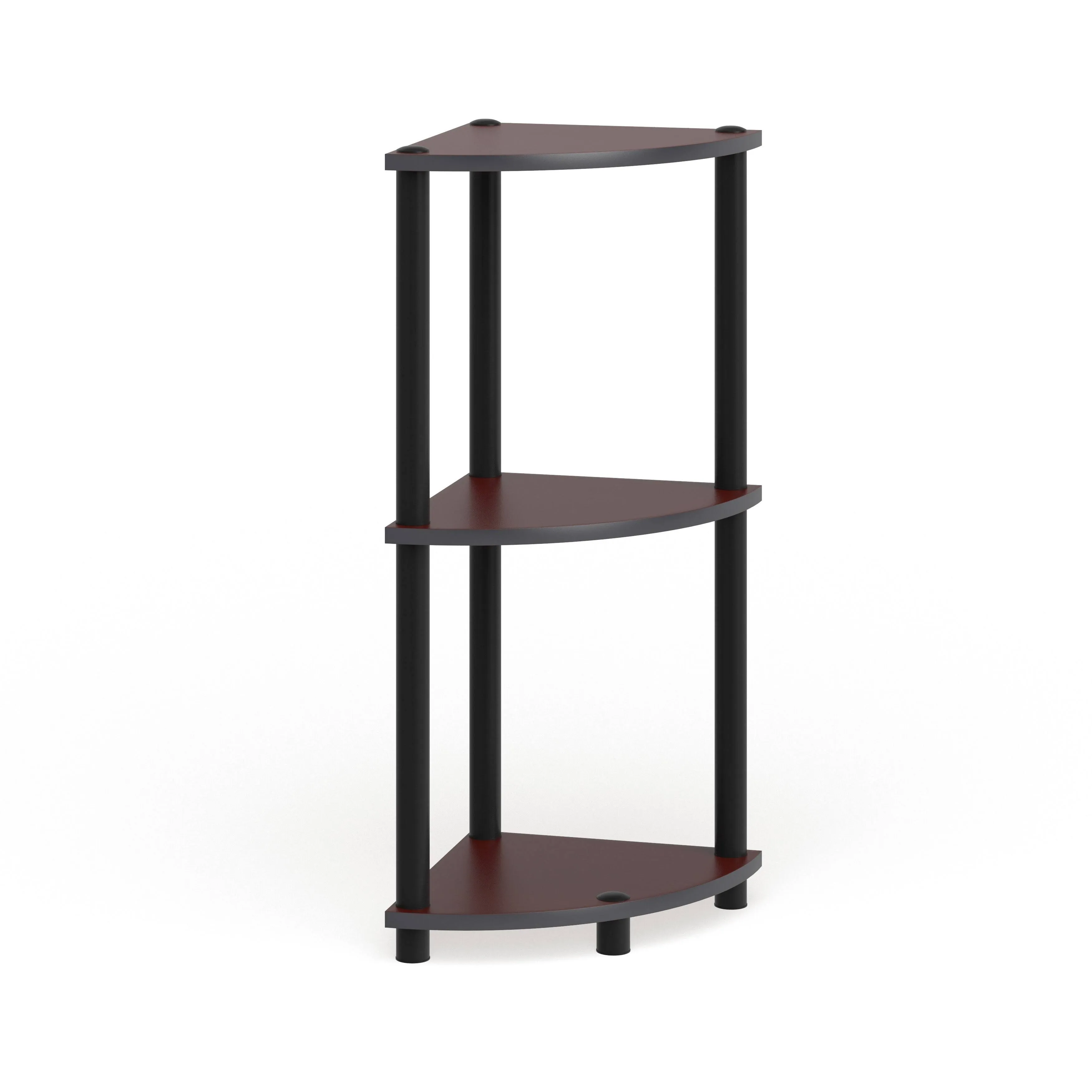 Furinno Turn-N-Tube 3-Tier Corner Display Rack Multipurpose Shelving Unit French Oak Grey/Black