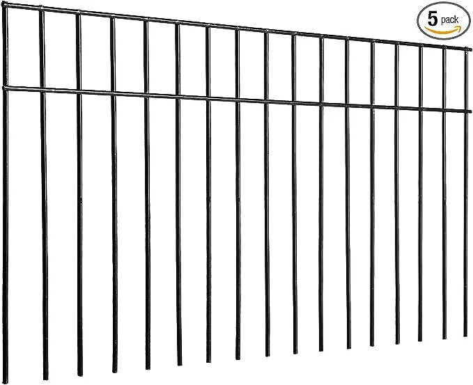 No Dig Fence 5Pack Animal Barrier Fence, Underground Decorative Garden Fencing with 1.5in Spacing, Dog Fence for The Yard Metal Fence Panel Ground Stakes for Outdoor Patio. Total 10Ft(L) X 15in(H)