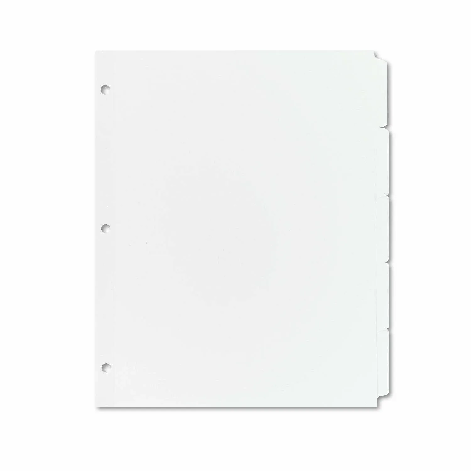 Avery Plain Tab Write & Erase Dividers, 5 Tabs, White, 36 Sets (11506)