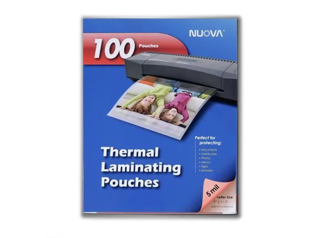 Nuova 100-Pack, 5 Mil Thermal Laminating Pouches 9 x 11.5 Inches, Letter Size