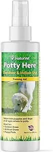 NaturVet – Potty Here Training Aid Spray – Attractive Scent Helps Train Puppies & Dogs Where to Potty – Formulated for Indoor & Outdoor Use – 8oz