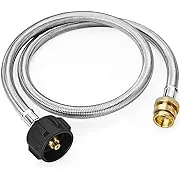 3 Feet Propane Adapter Hose, 1lb to 20lb Adapter Converts 1lb Appliances to 5-40lb Tanks, Stainless Steel Braided Hose for Blackstone Griddle, Weber Q, Coleman Grill, Buddy Heaters and More