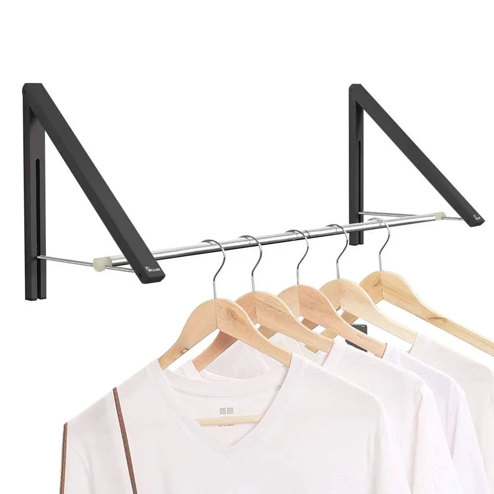 Retractable Clothes Rack Wall Mounted Folding Clothes Hanger Drying Rack For Lau