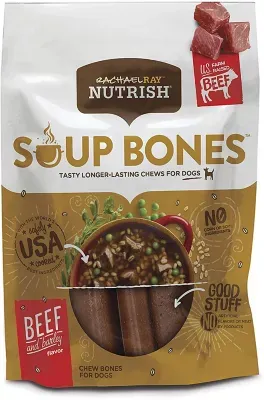 Rachael Ray Nutrish Soup Bones with Real Beef & Barley, 11 Dog Chews