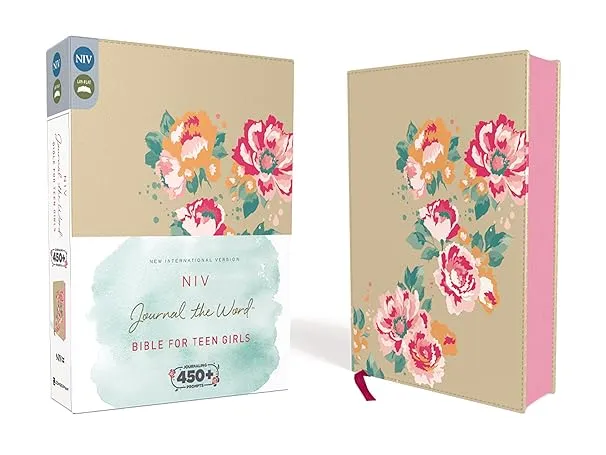 NIV, Journal The Word Bible For Teen Girls, Red Letter Edition: Includes Over 450 Journaling Prompts! [Gold/Floral]