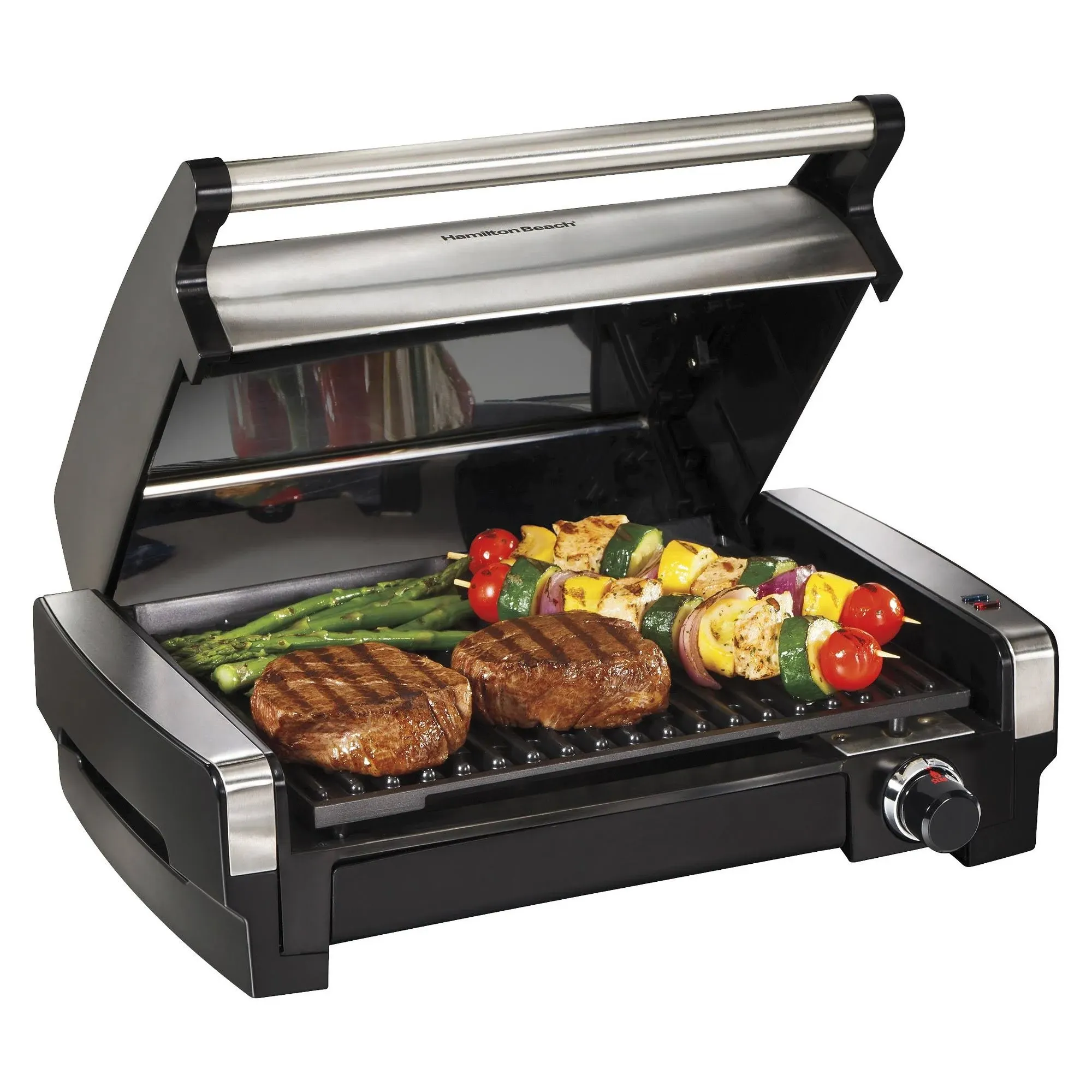 Hamilton Beach Electric Grill, Silver, 16.37"