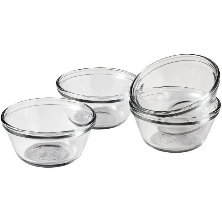 Anchor Hocking 6-Ounce Glass Custard Cups, 4'', Set of 4