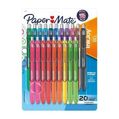 Paper Mate InkJoy Gel Medium Point Pens, Assorted Ink - 20 Pack