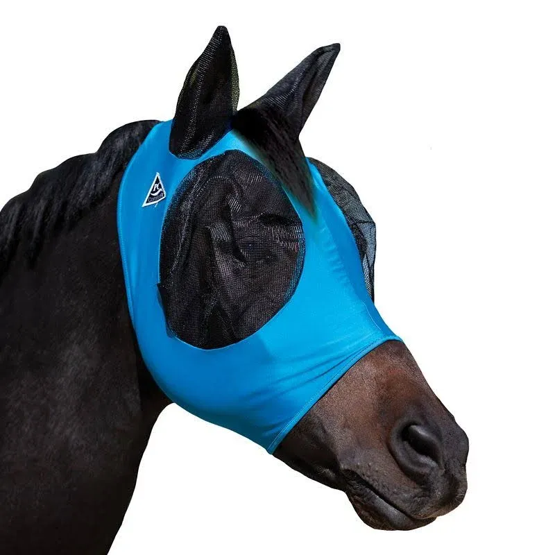 Professional's Choice Comfort Fit Lycra Fly Mask Pacific Blue Pony