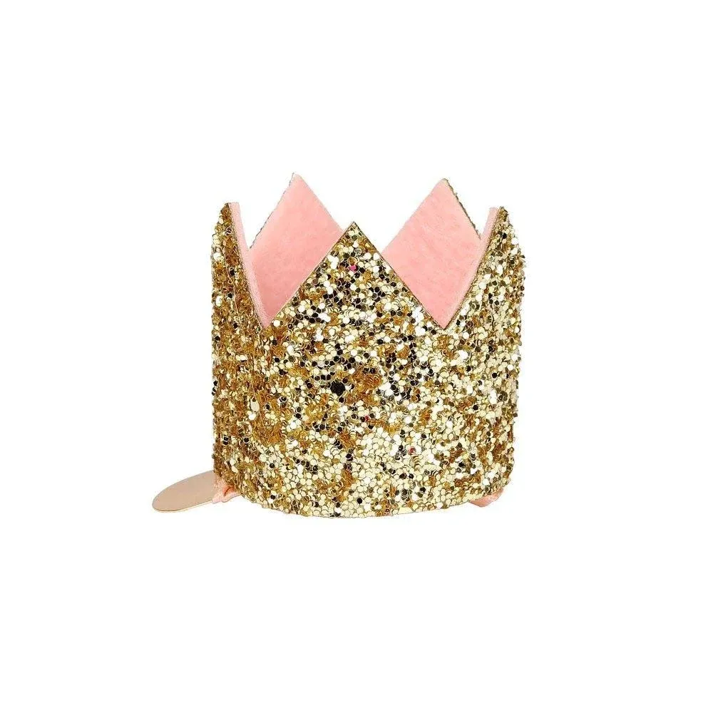 Meri Meri - Mini Gold Glitter Crown Hair Clip