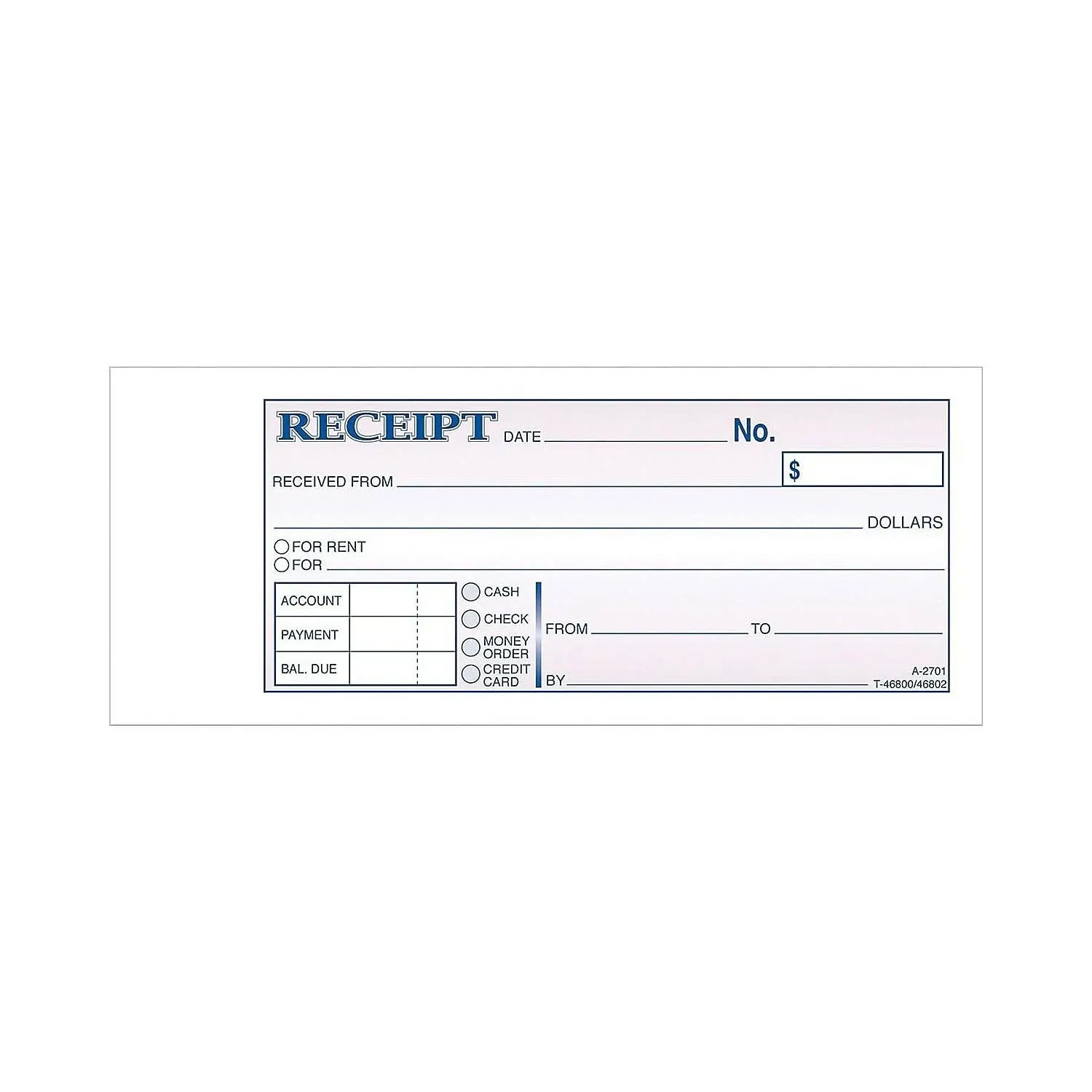 Adams Receipt Book, 7 5/8 x 11, Three-Part Carbonless, 100 Forms