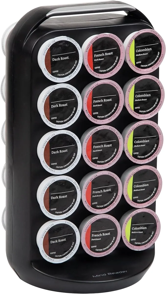 Mind Reader Coffee Pod Carousel, Fits 30 Pods, Black