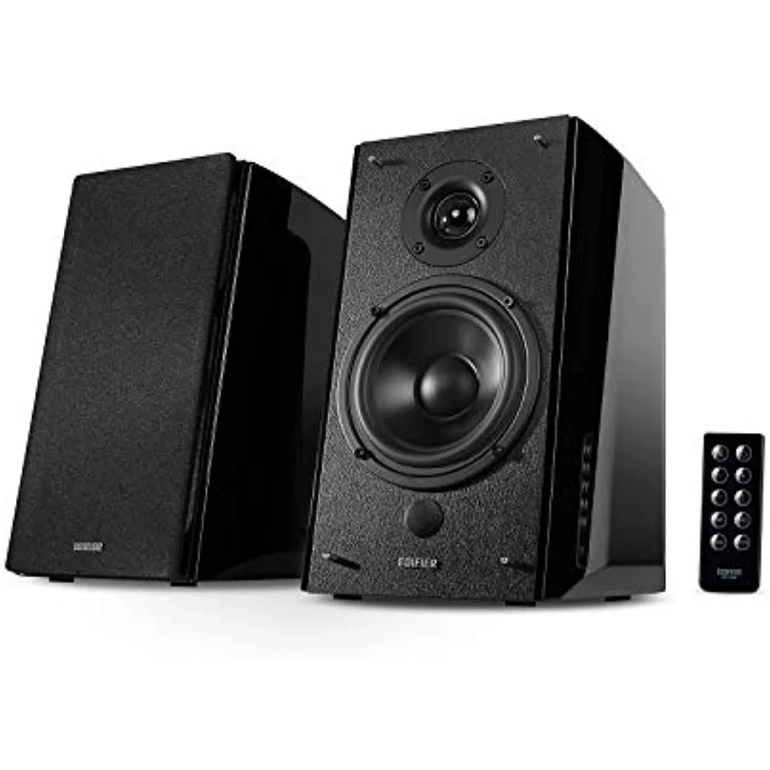 Black Edifier R2000Db Powered Bluetooth Bookshelf Speakers With Near-Field