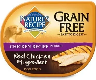 Nature's Recipe Wet Dog Food Grain-Free Chicken Recipe in Broth, 2.75 oz trays (24 in a case)