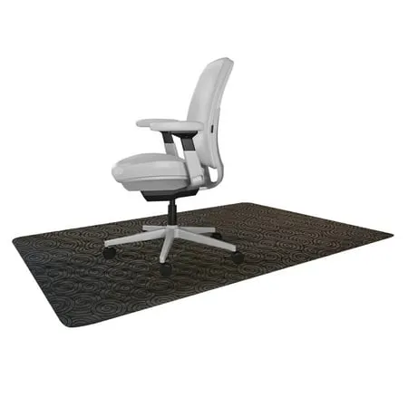 Resilia Office Desk Chair Mat - for Low Pile Carpet (with Grippers) Updated Black Swirl Spiral Pattern, 36 Inches x 48 Inches, Made in The USA