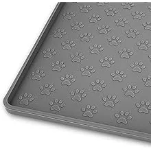 Pet Placemat for Dog and Cat Mat for Prevent Food and Water 18 * 12 Grey