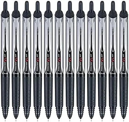 Pilot Precise V5 RT Pens, Extra Fine Point, Rolling Ball, Black Ink, 2 ct