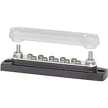 Blue Sea Systems 2300 150 Amp Common BusBar with 10 screws and a cover