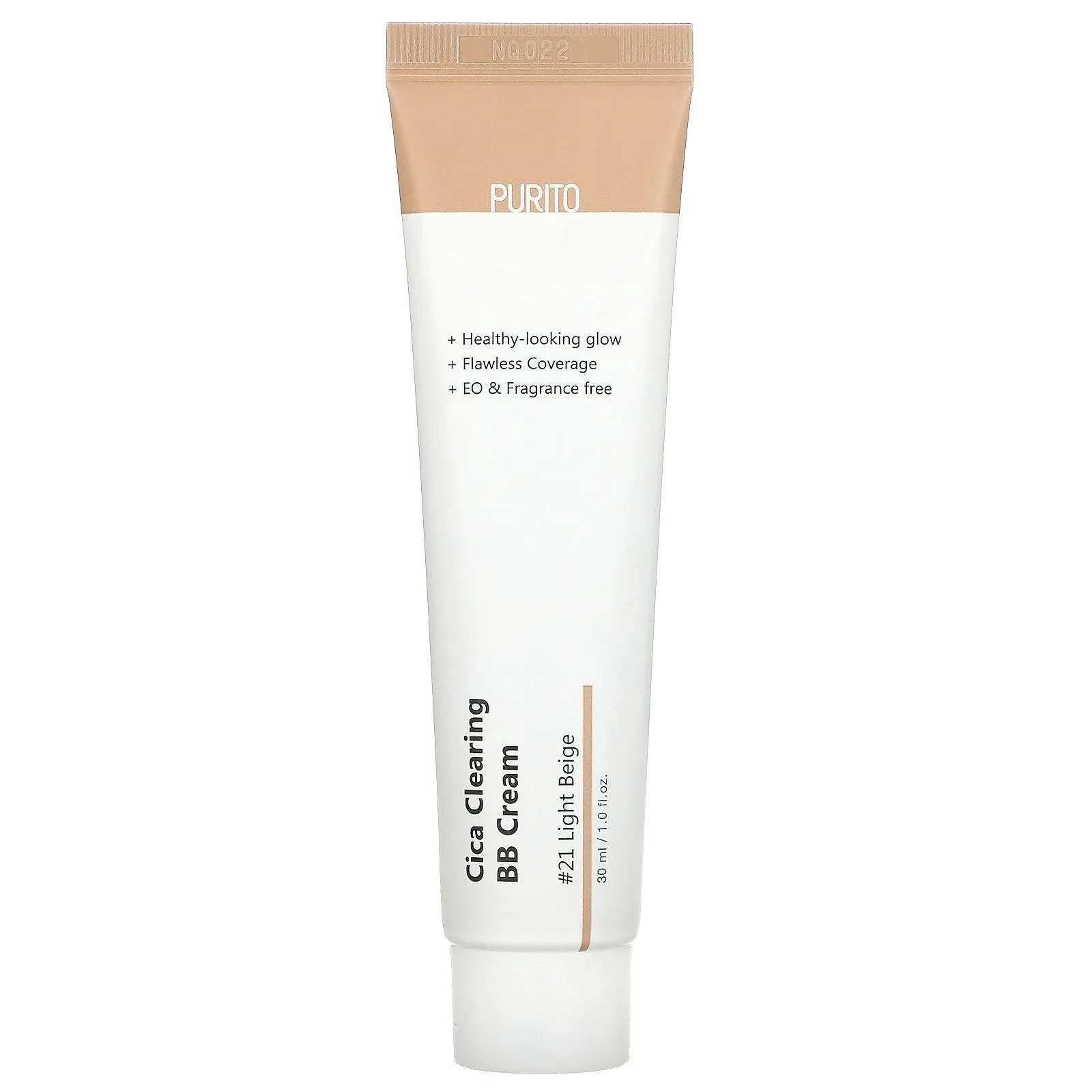 PURITO Cica Clearing BB Cream #21 Light Beige 1 fl.oz / 30ml, Vegan bb cream, tinted