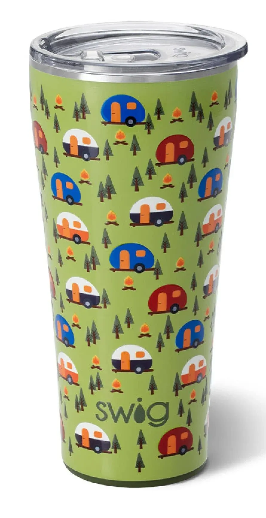 Swig Life 32oz Tumbler | Insulated Stainless Steel Travel Tumbler | Happy Camper