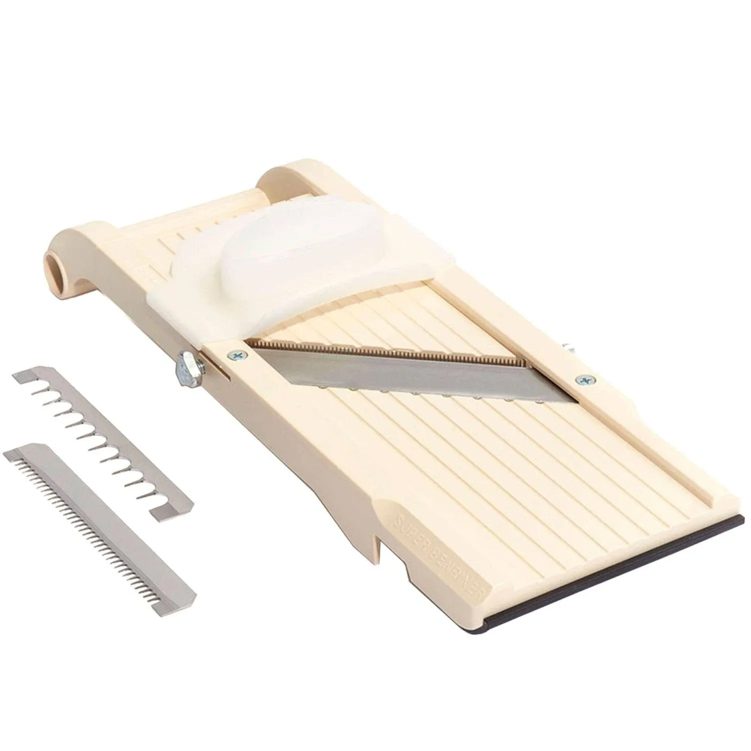 BENRINER Vegetable Slicer 95mm White with Interchange Blades, Japanese Mandoline