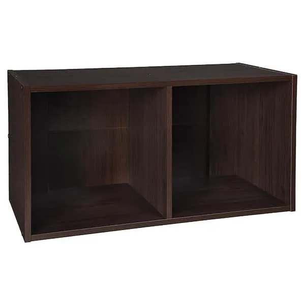 ClosetMaid 12 in. H x 24 in. W x 12 in. D Espresso Wood Look 2-Cube Storage Organizer 78817