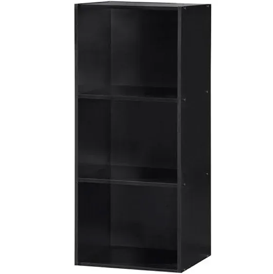 Hodedah Imports 3-shelf Bookcase, Black