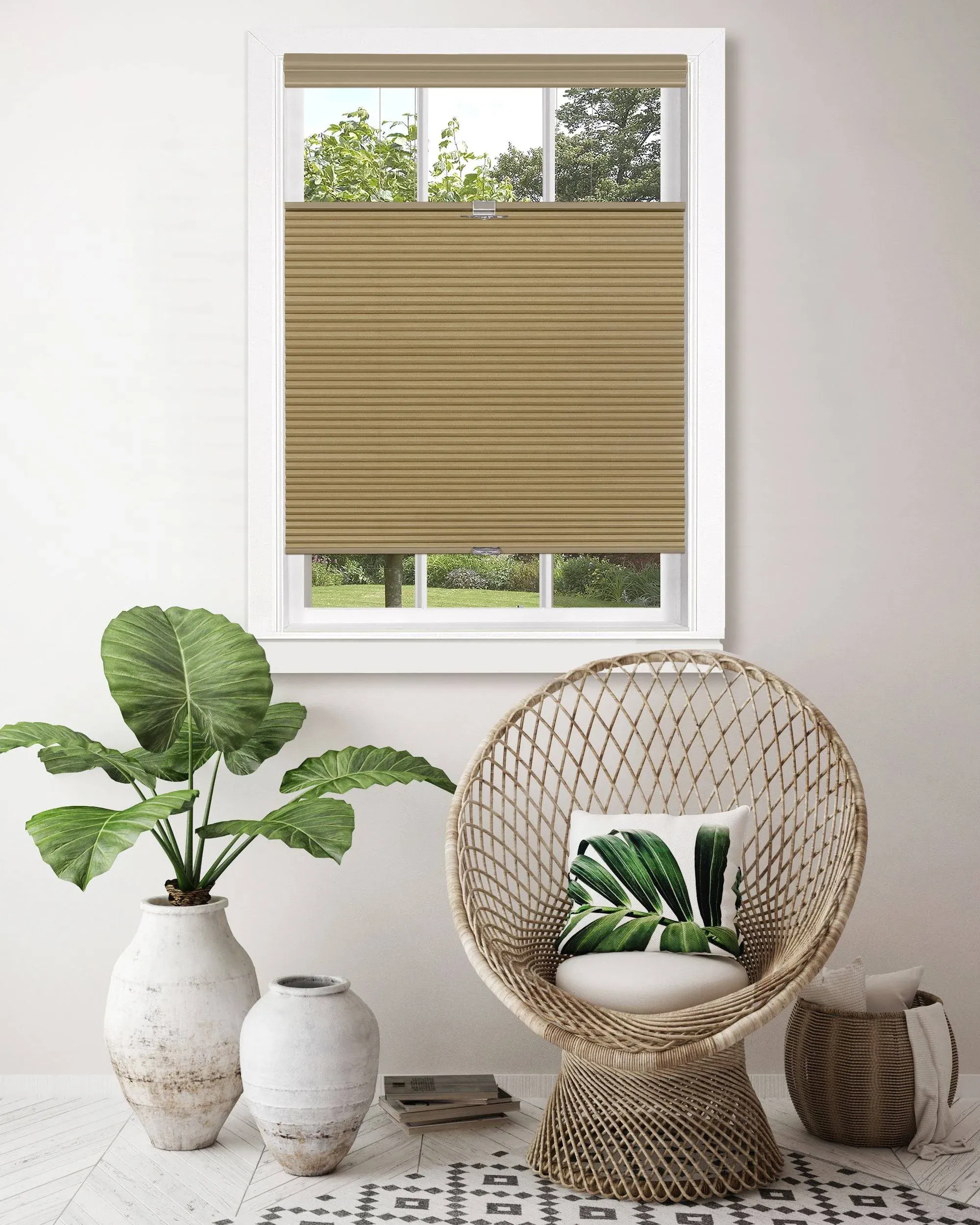 Achim Top Down-Bottom Up Cordless Honeycomb Cellular Shade 31x64 Wheat