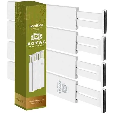 Adjustable Bamboo Drawer Dividers Organizers - Expandable Drawer Organization