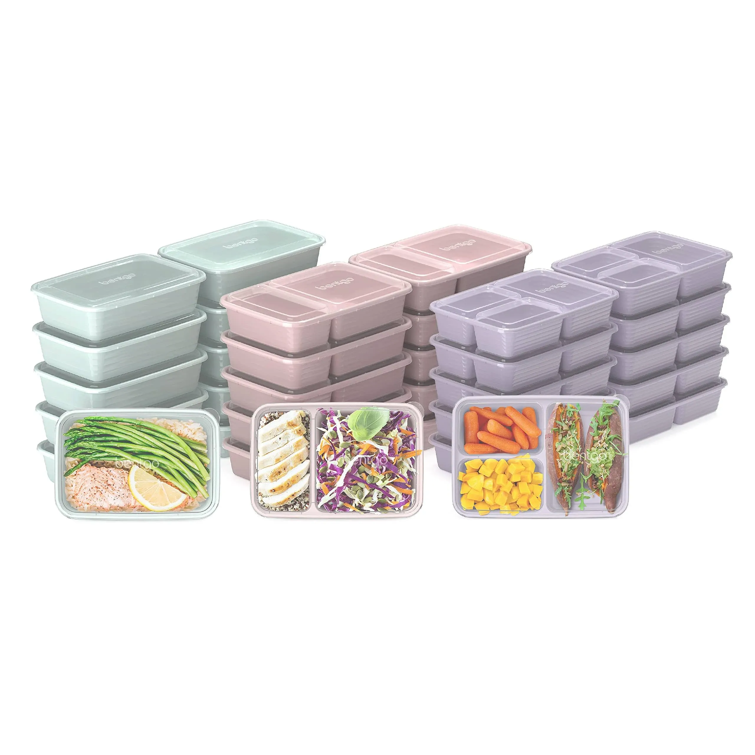 Bentgo Prep Floral Pastels Collection 60-Piece Meal Prep Kit