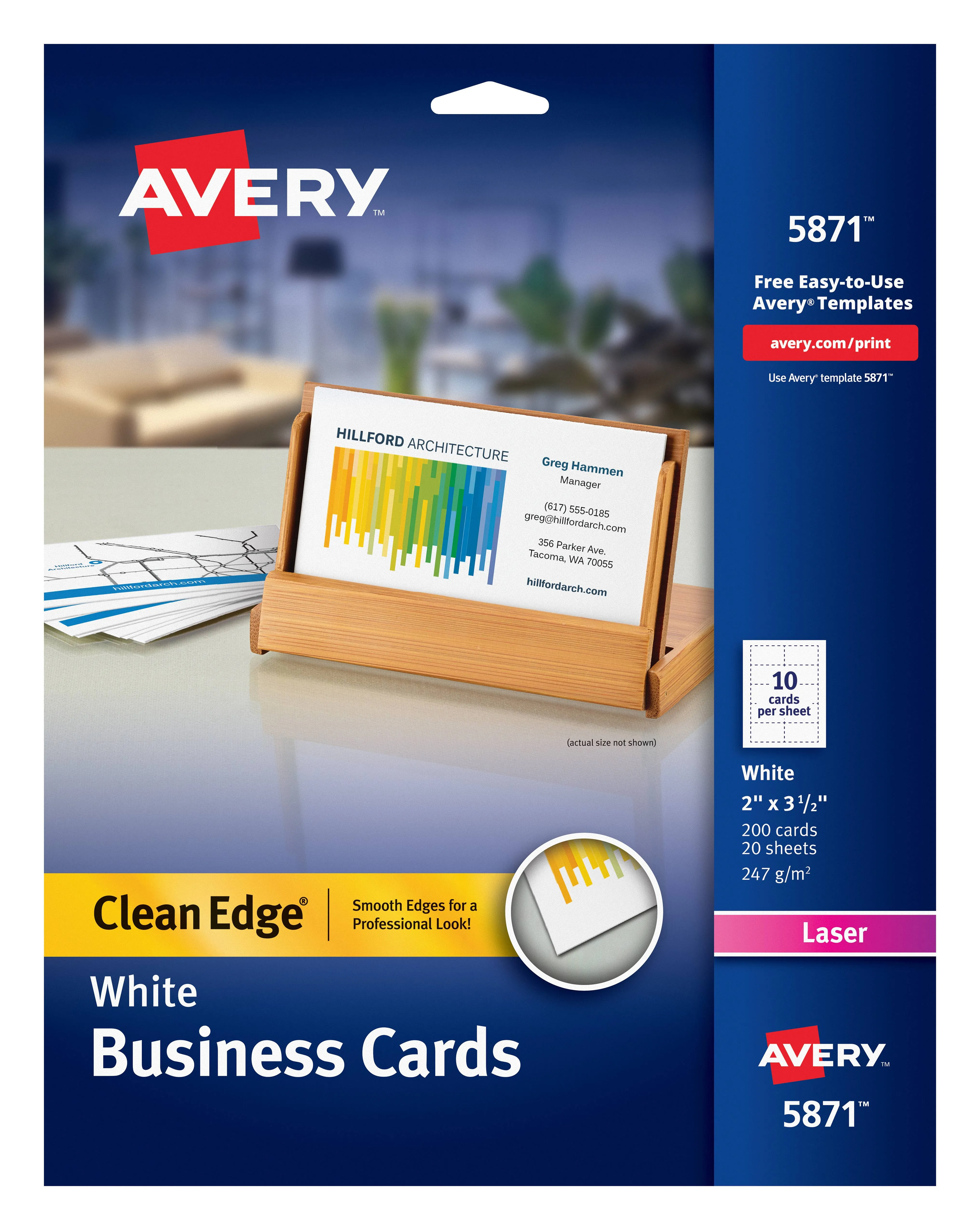 Avery 5871 Clean Edge Business Cards