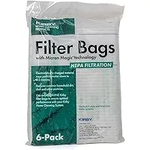 Kirby 204814 Micron Magic HEPA Filter Plus Bags, 6, White Vacuum Bags… (6 Pack Filter bags)