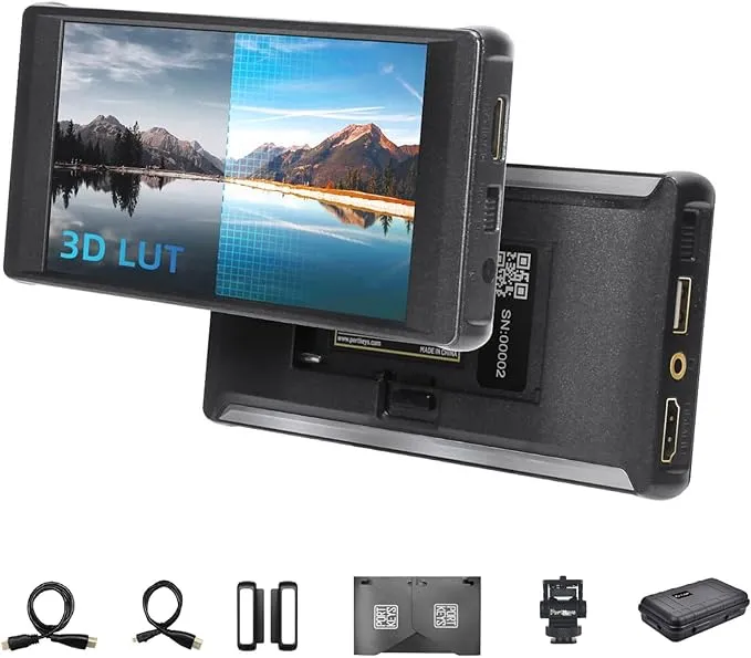 Portkeys PT6 5.2 inch DSLR Camera Monitor, 3D LUT 4K HDMI Touch Screen 1920 * 1080 Live Streaming Monitor with Peaking Frame, Wireframe Protection, Image Crop Function for Live Stream, etc