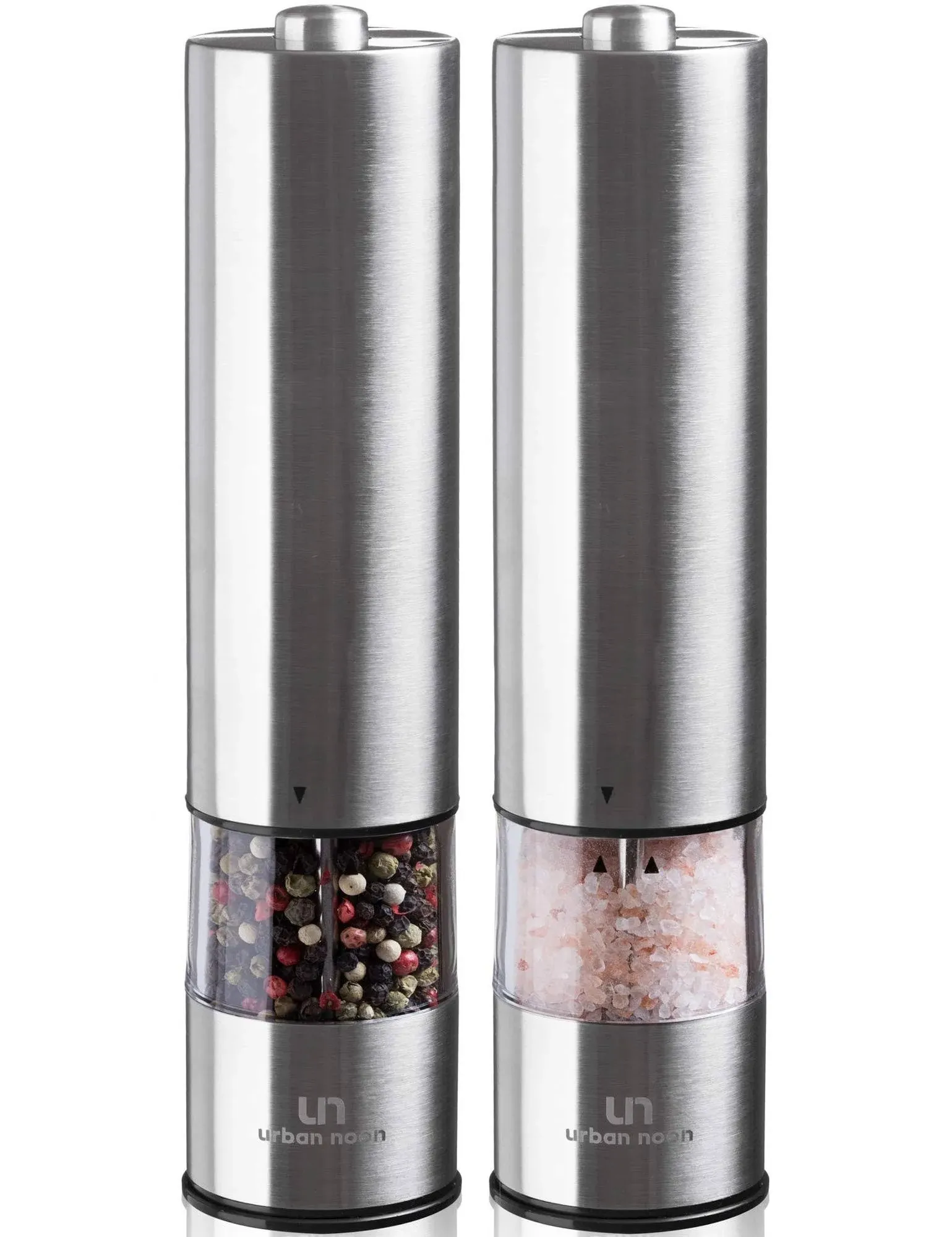 Electric Salt and Pepper Grinder Set - Battery Operated Stainless Steel Mill of