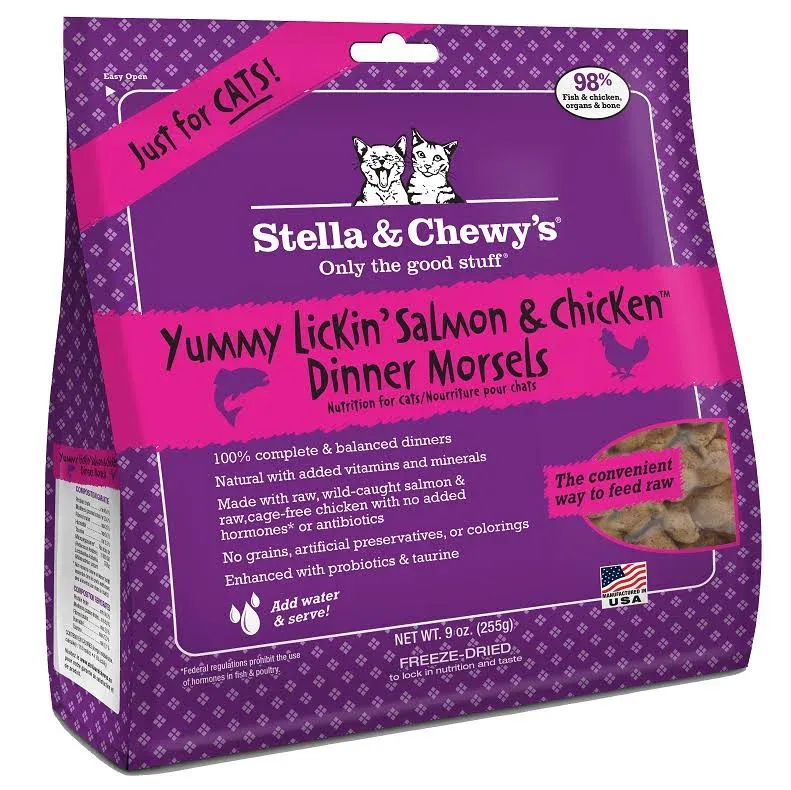 Stella & Chewy's Yummy Lickin Salmon & Chicken Cat Food - 9 oz bag