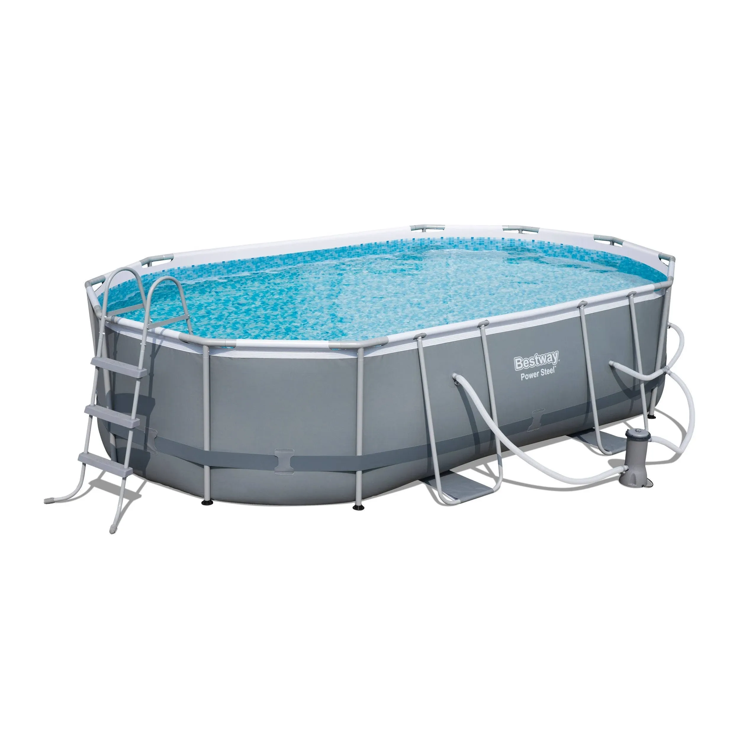 Bestway Power Steel 16' x 10' x 42" Above Ground Frame Swimming Pool Set w/ Pump