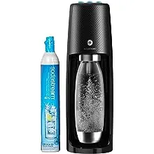 SodaStream One Touch Sparkling Water Maker (White) with CO2 and BPA free Bottle