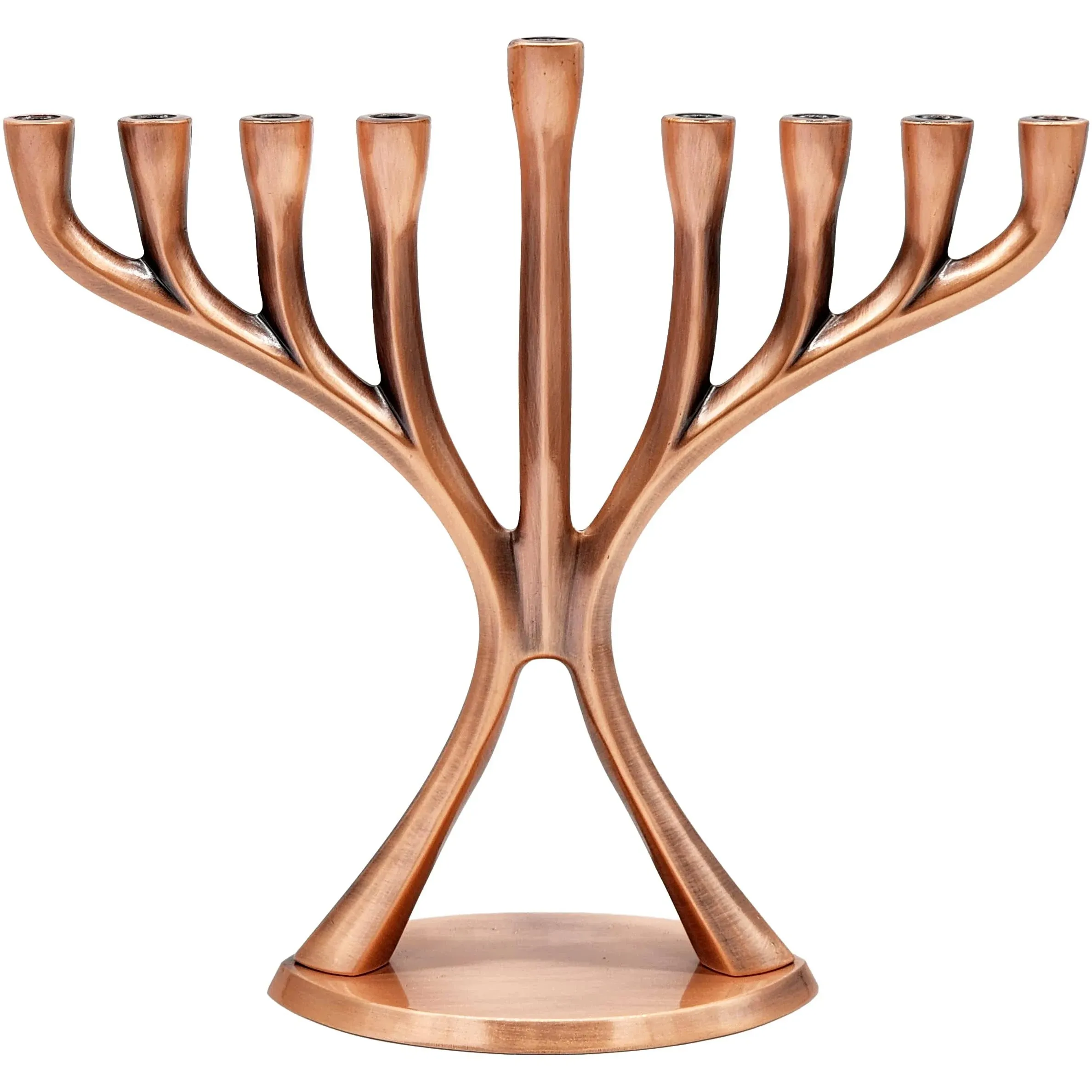 The Dreidel Company Contemporary Hanukkah Menorah Polished Non-Tarnishing Holds ...