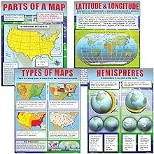 McDonald Publishing Basic Map Skills Posters, Set of 4